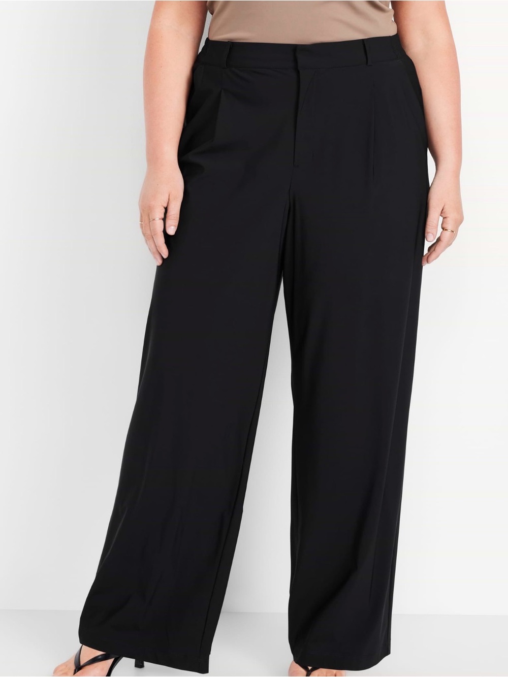 Womens Black Pleated Trousers